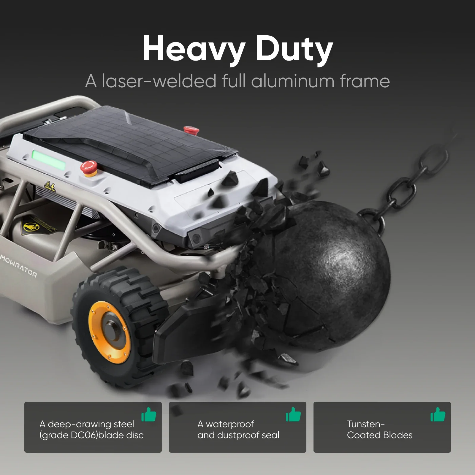 Mowrator S1 21" Leaf & Lawn 4WD 85% Slope (40°) Remote Control Mower Wide Wheel Edition - Image 10