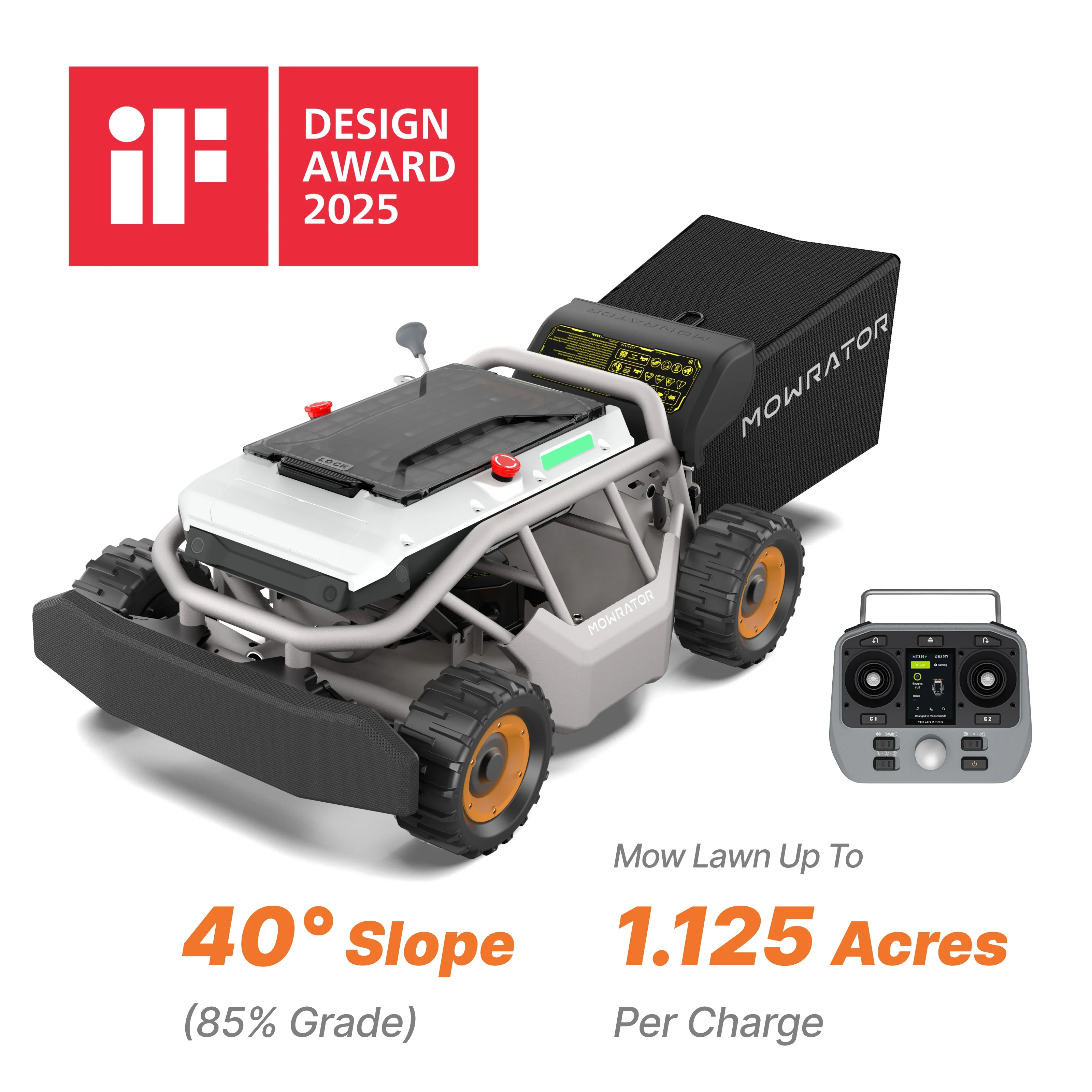 Mowrator S1 21" Leaf & Lawn 4WD 85% Slope (40°) Remote Control Mower Wide Wheel Edition - Image 11